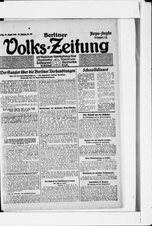 Berliner Volkszeitung vom 25.08.1922