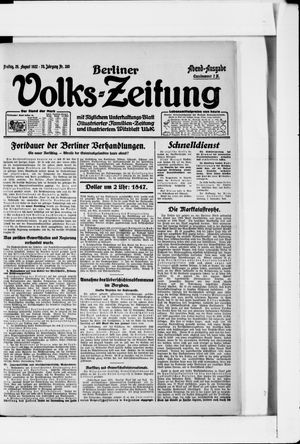 Berliner Volkszeitung vom 25.08.1922