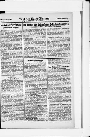 Berliner Volkszeitung on Aug 31, 1922