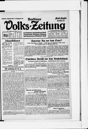 Berliner Volkszeitung vom 02.09.1922
