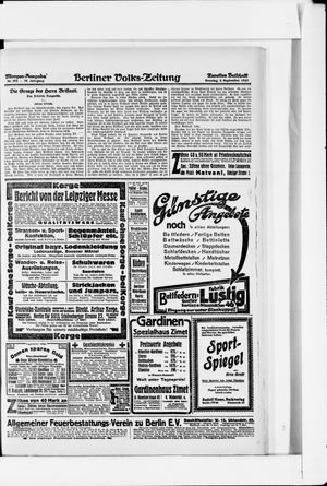 Berliner Volkszeitung vom 03.09.1922