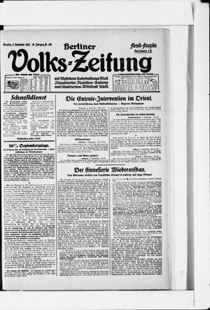 Berliner Volkszeitung vom 05.09.1922