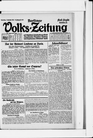 Berliner Volkszeitung vom 07.09.1922