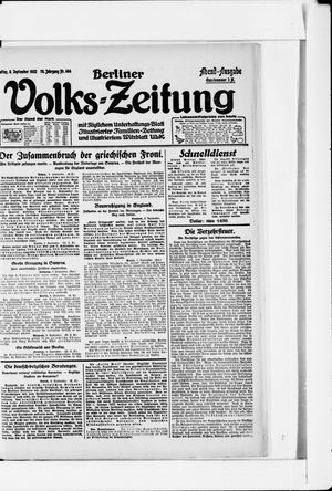 Berliner Volkszeitung vom 08.09.1922
