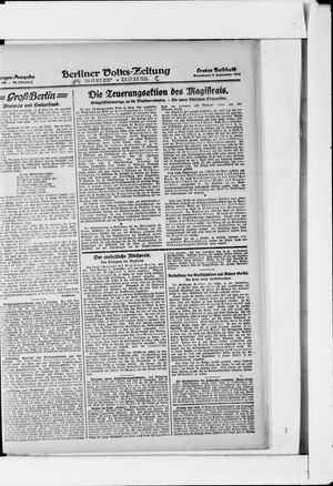 Berliner Volkszeitung vom 09.09.1922