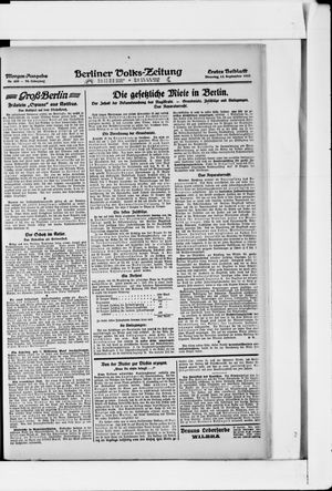 Berliner Volkszeitung vom 12.09.1922