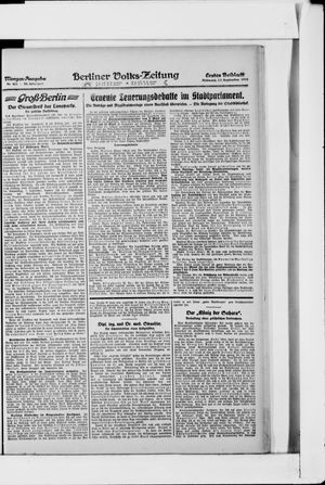 Berliner Volkszeitung vom 13.09.1922