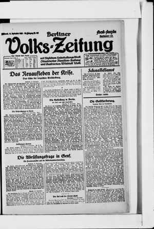 Berliner Volkszeitung vom 13.09.1922