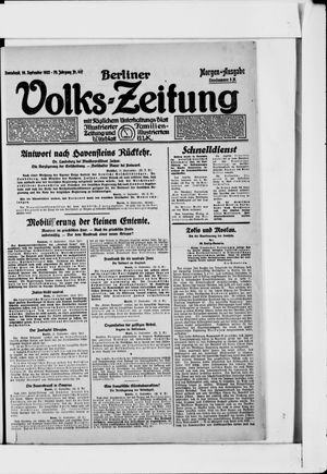 Berliner Volkszeitung vom 16.09.1922