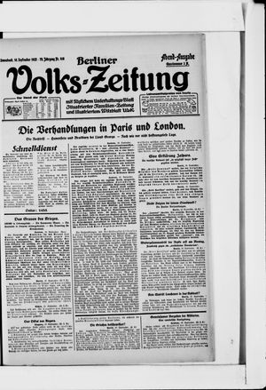 Berliner Volkszeitung vom 16.09.1922