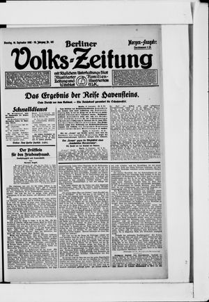 Berliner Volkszeitung vom 19.09.1922