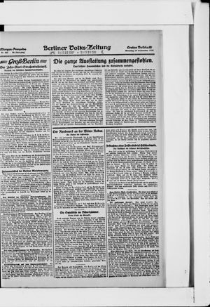 Berliner Volkszeitung vom 19.09.1922