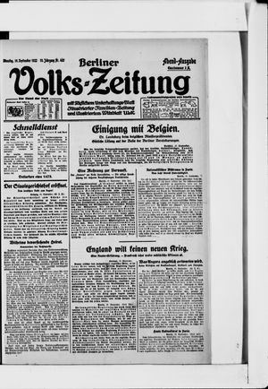 Berliner Volkszeitung vom 19.09.1922