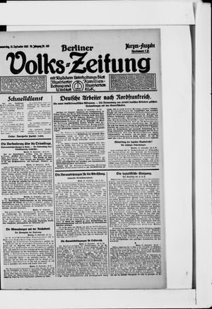 Berliner Volkszeitung vom 21.09.1922