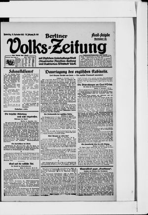 Berliner Volkszeitung vom 21.09.1922