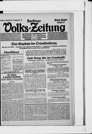 Berliner Volkszeitung vom 24.09.1922