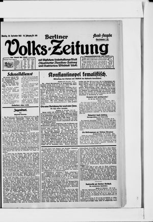 Berliner Volkszeitung on Sep 26, 1922