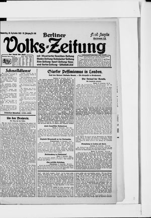 Berliner Volkszeitung vom 28.09.1922