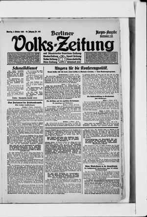 Berliner Volkszeitung on Oct 3, 1922