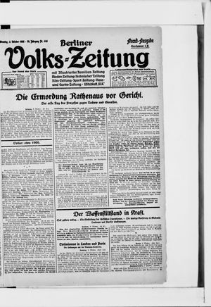 Berliner Volkszeitung on Oct 3, 1922