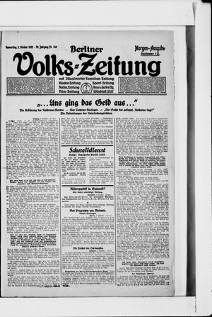 Berliner Volkszeitung vom 05.10.1922