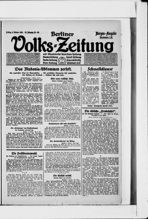 Berliner Volkszeitung vom 06.10.1922