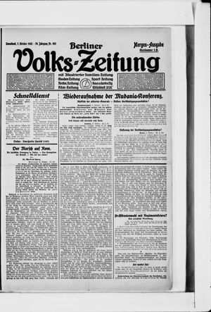 Berliner Volkszeitung vom 07.10.1922