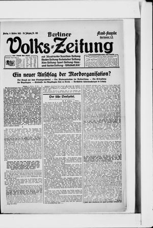 Berliner Volkszeitung vom 09.10.1922