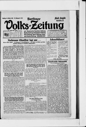 Berliner Volkszeitung vom 10.10.1922