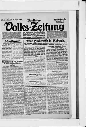 Berliner Volkszeitung vom 11.10.1922