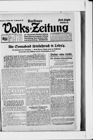 Berliner Volkszeitung vom 12.10.1922