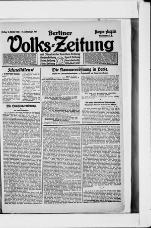 Berliner Volkszeitung vom 13.10.1922