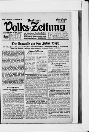 Berliner Volkszeitung vom 16.10.1922