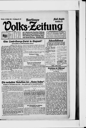Berliner Volkszeitung vom 17.10.1922