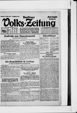Berliner Volkszeitung on Oct 19, 1922