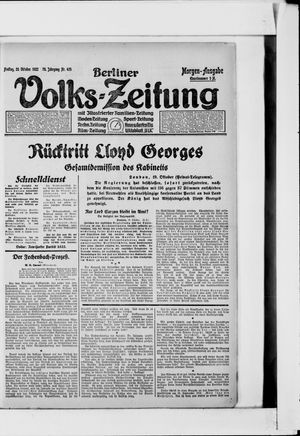 Berliner Volkszeitung vom 20.10.1922
