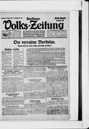 Berliner Volkszeitung vom 21.10.1922