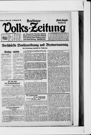 Berliner Volkszeitung on Oct 23, 1922