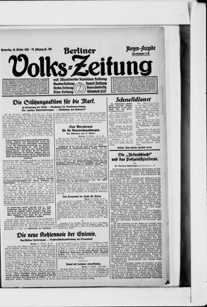 Berliner Volkszeitung vom 26.10.1922
