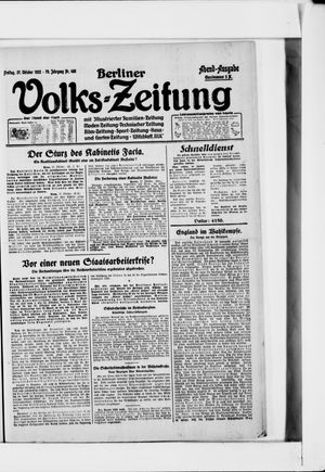 Berliner Volkszeitung vom 27.10.1922