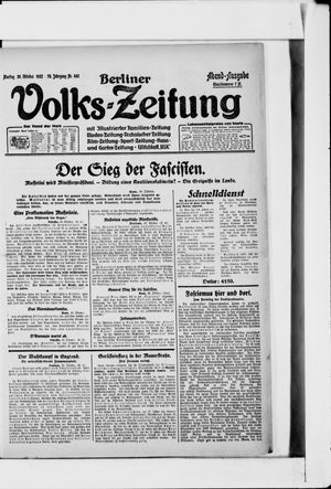 Berliner Volkszeitung vom 30.10.1922