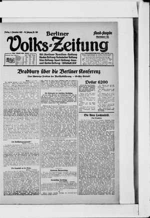 Berliner Volkszeitung vom 03.11.1922