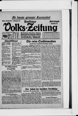 Berliner Volkszeitung vom 06.11.1922