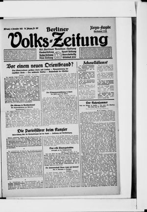 Berliner Volkszeitung on Nov 8, 1922