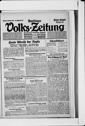 Berliner Volkszeitung vom 10.11.1922