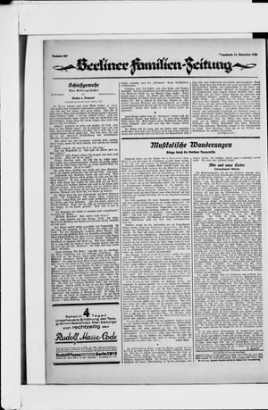 Berliner Volkszeitung vom 11.11.1922