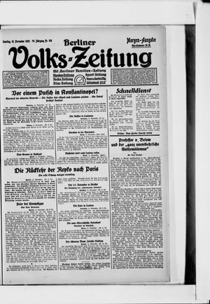 Berliner Volkszeitung vom 12.11.1922