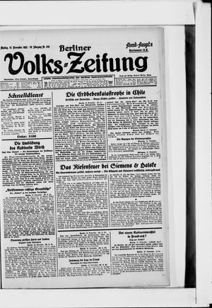 Berliner Volkszeitung vom 13.11.1922