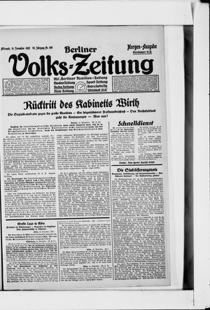 Berliner Volkszeitung vom 15.11.1922