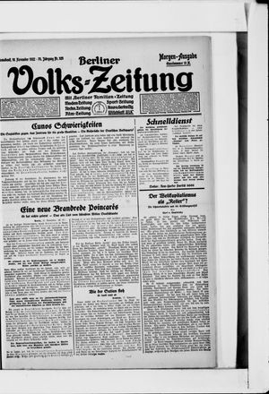 Berliner Volkszeitung vom 18.11.1922
